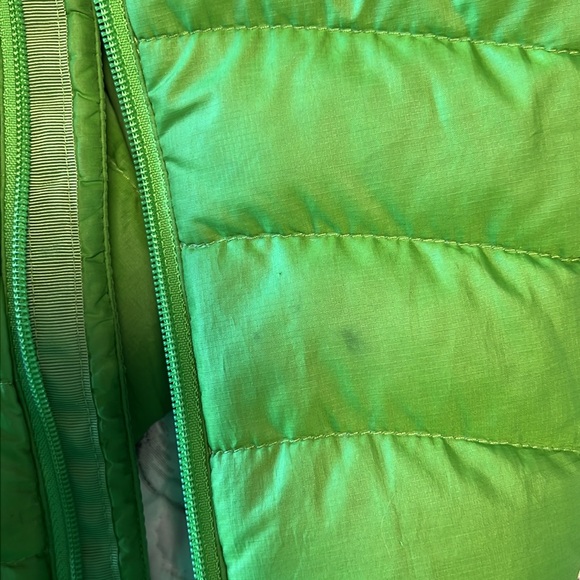 Patagonia Womens Jacket Med Lime Green Puffer Goose Down Insulated Lined Winter - Picture 14 of 14